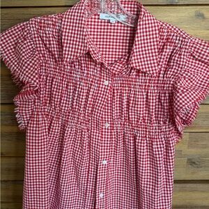 Olivaceous Red and White Gingham Shirt Sz Medium